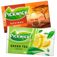 Pickwick 1-kopsthee*
*M.u.v. Superblends of Ginger Goodness